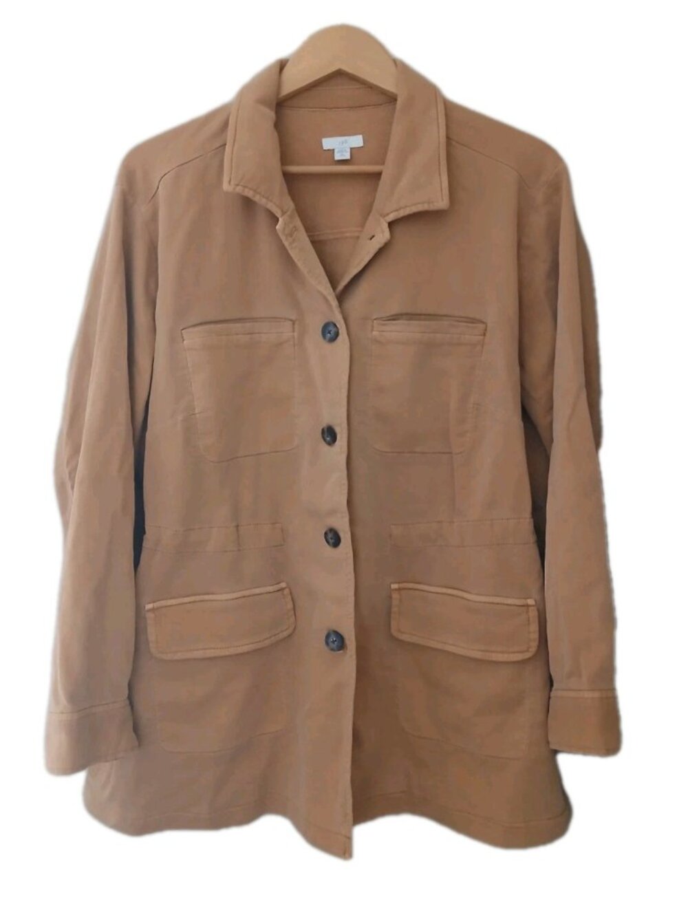 J. Jill Garment-Dyed Anorak Size XL Petite Shacket Minimalist Classic Chore Barn